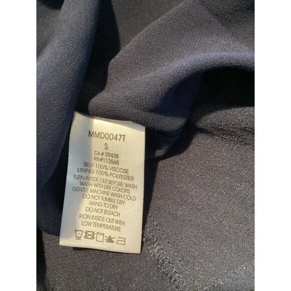 MISS ME Dress Buttons Sleeveless Blue Classic Preppy Small Ruffle - Picture 7 of 7
